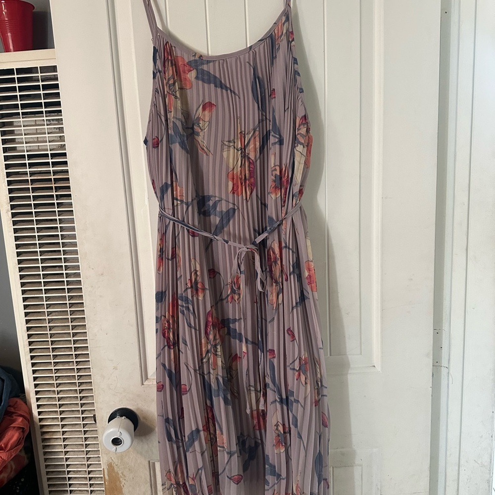 A New Day Floral Pleated Midi Dress - 1X